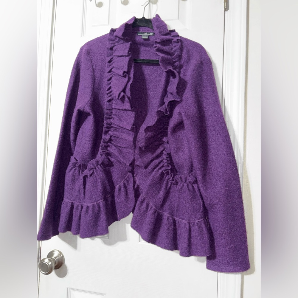 Willi Smith Purple Ruffled Blazer
